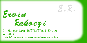 ervin rakoczi business card